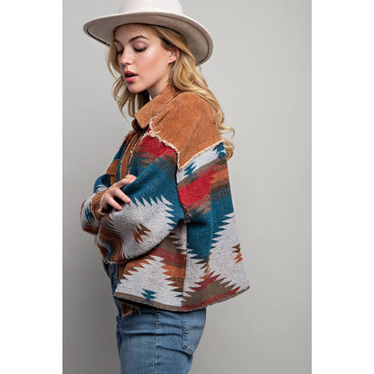 Montana Boho Western Spirit Fashion: AZTEC; COLORBLOCK; SHIRT JACKET