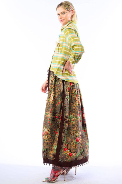 Boho Fashion:  Be the showstopper: Beatrice Maxi Shirt-Olive; Floral Shirt Duster