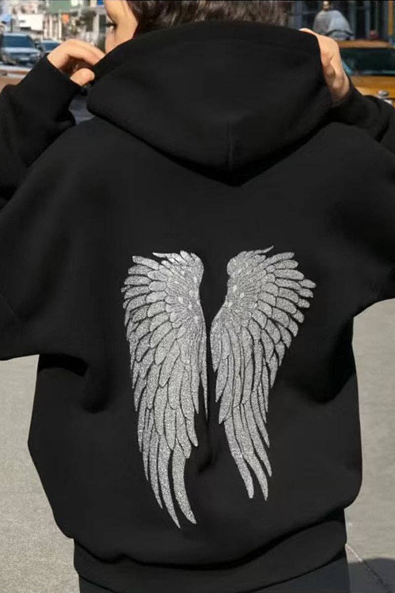 Angel Wing Sequin Hoodie
