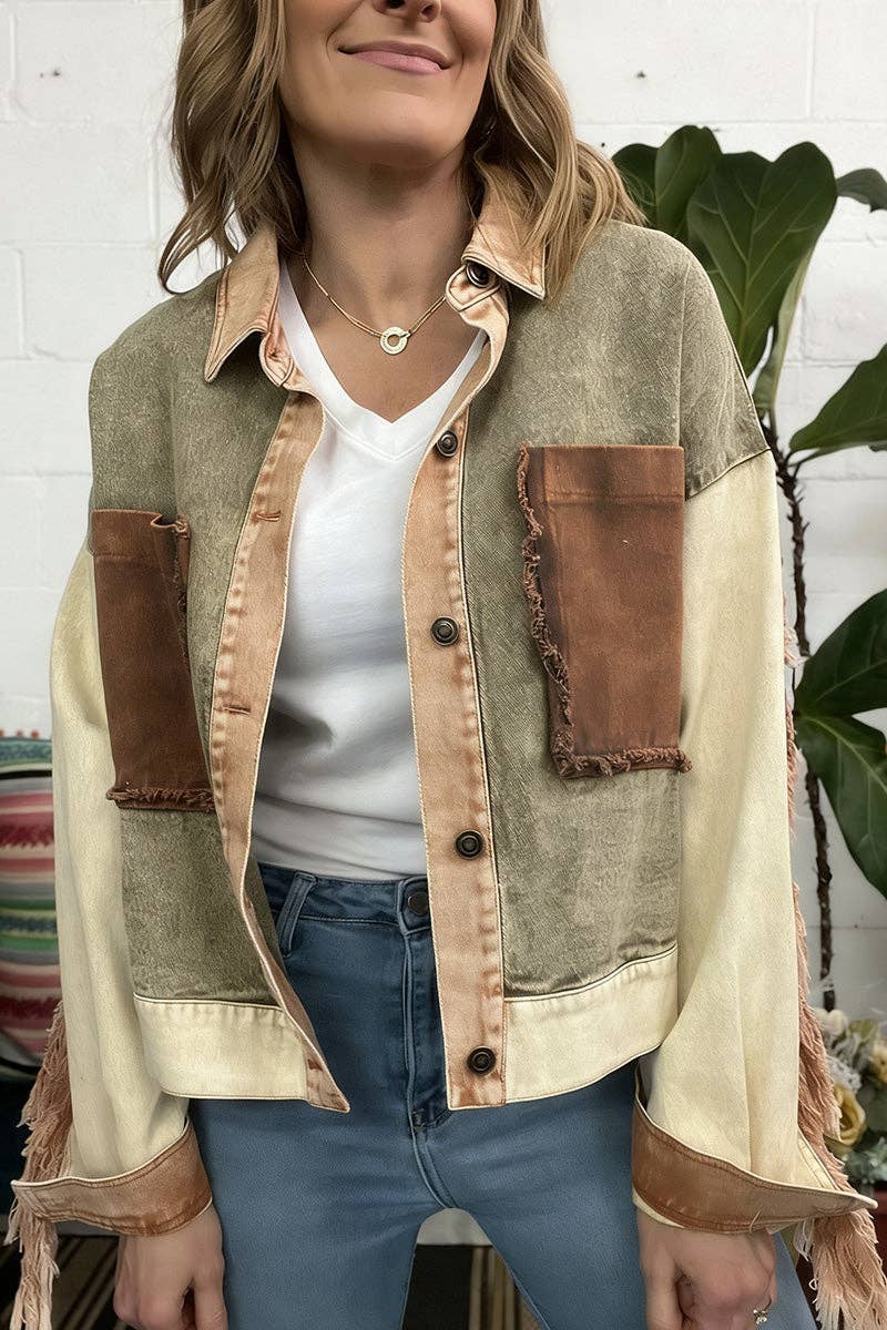 Montana Boho Western Spirit Fashion:&nbsp;Stylish Patchwork Denim Jacket
