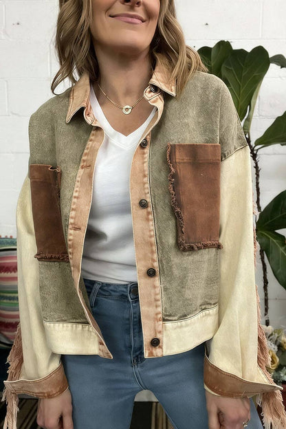 Montana Boho Western Spirit Fashion:&nbsp;Stylish Patchwork Denim Jacket