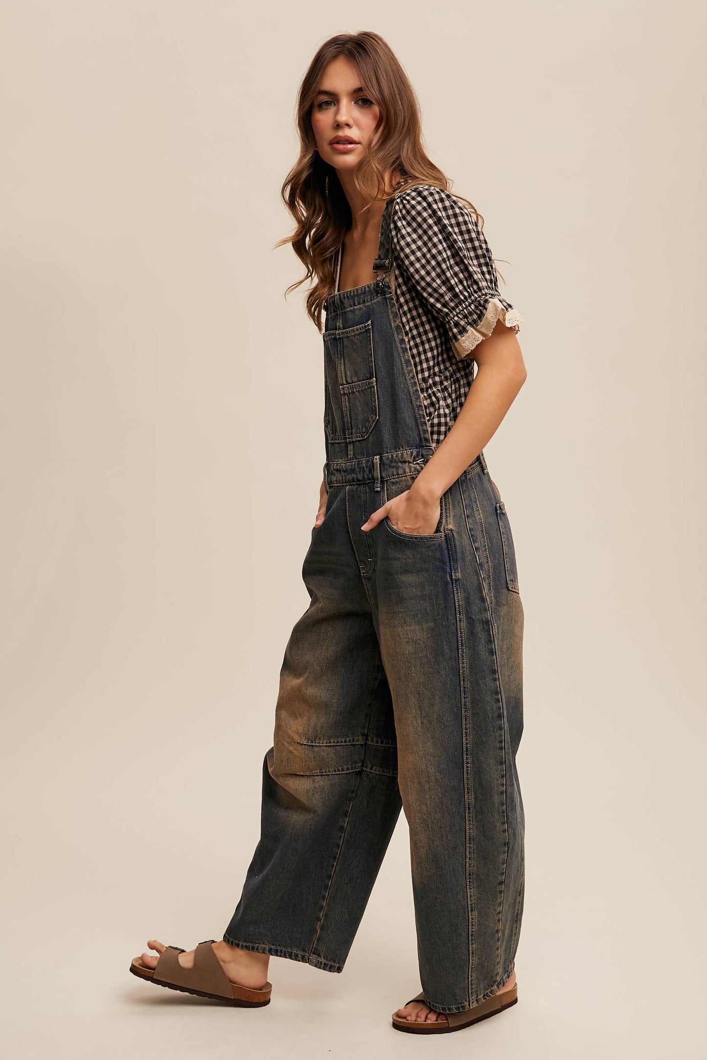 FREE SPIRIT DREAMER Series: Barrel Jean Denim Overall