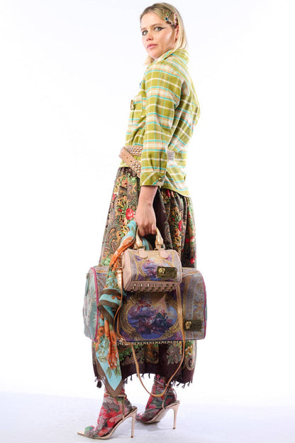 Boho Fashion:  Be the showstopper: Beatrice Maxi Shirt-Olive; Floral Shirt Duster