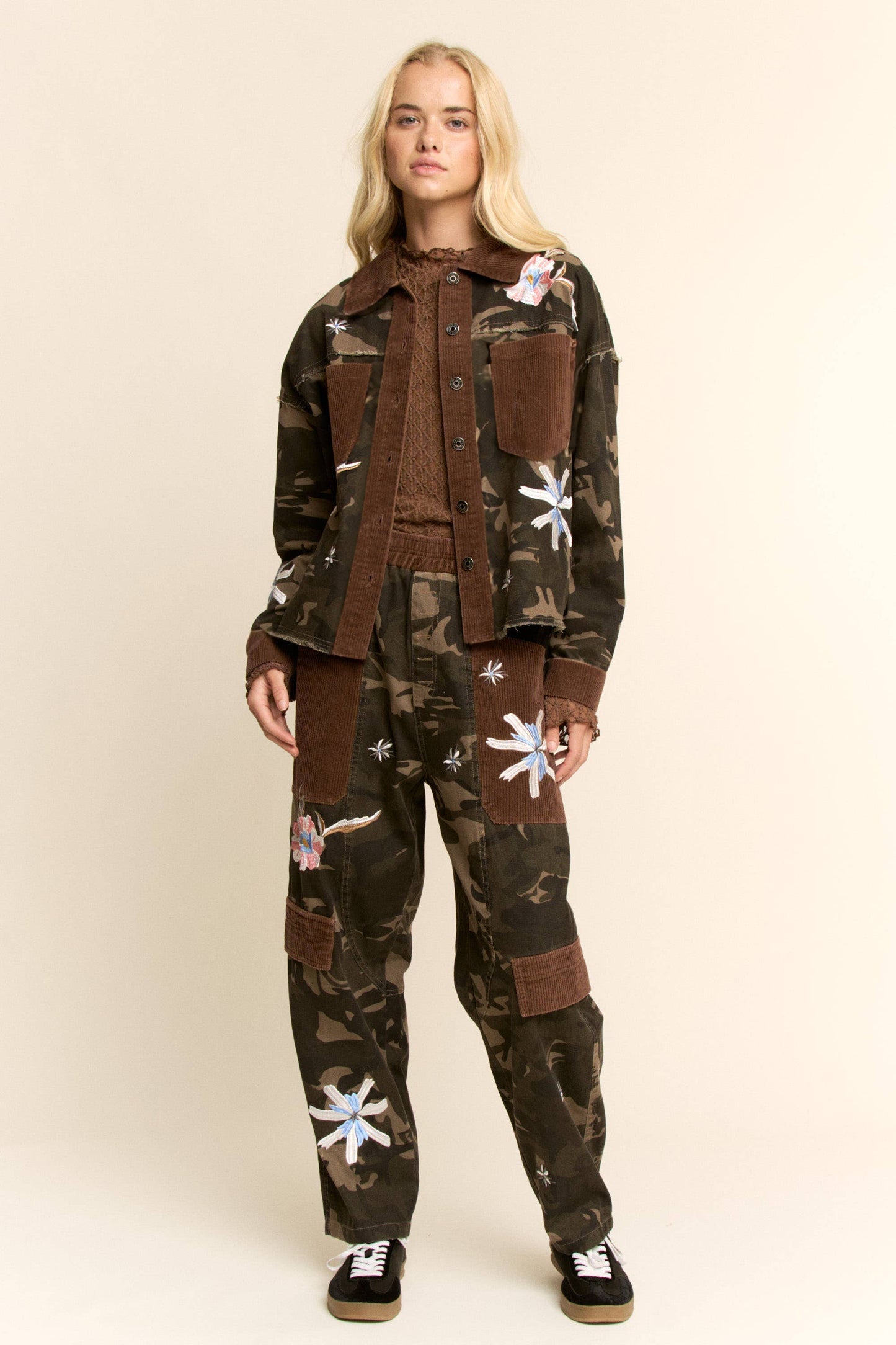 CAMO CORDUROY PATCH EMBROIDERED JACKET