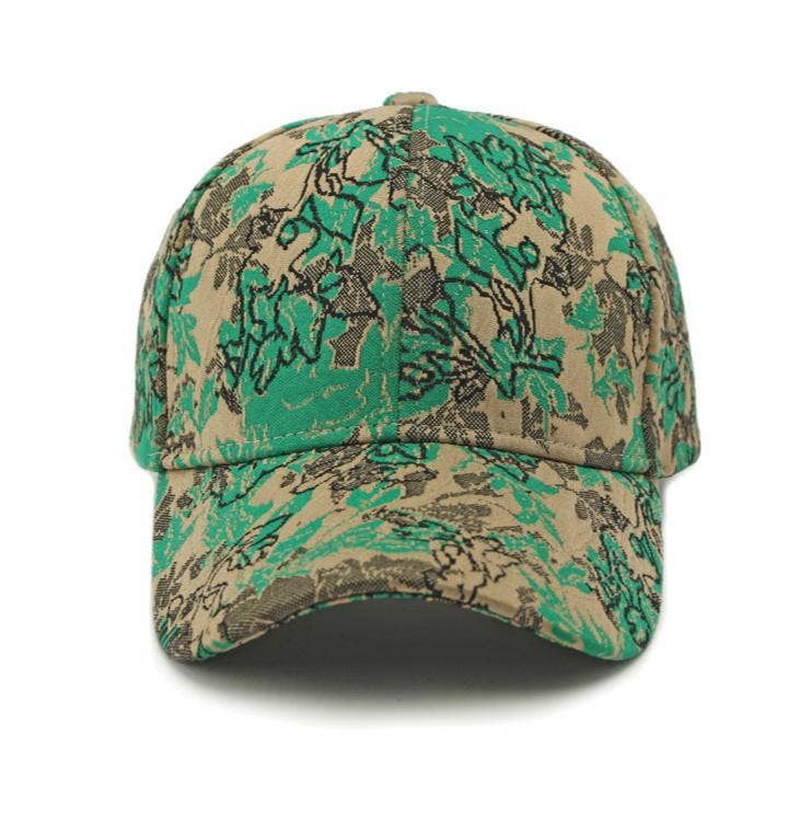 Art Abstract Floral Print Baseball Cap