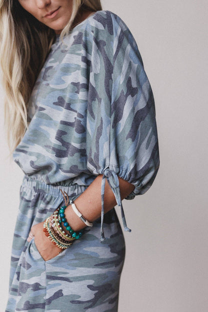 Casual Wanderer Series:Carolina Comfy Wide Leg Jumpsuit - Camo