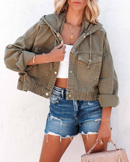 Montana Boho Western Spirit Fashion: Fashion-Forward Hooded Loose Denim Jacket