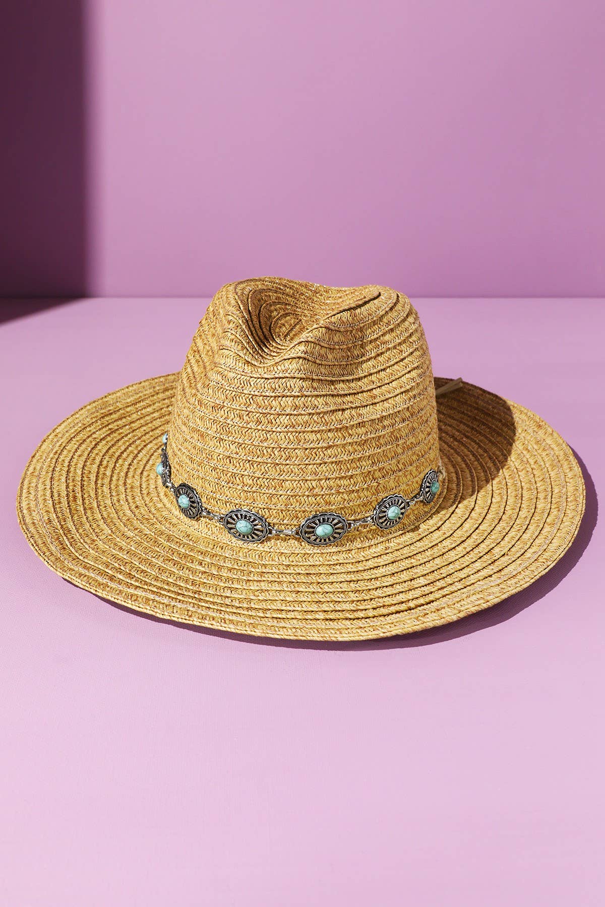 Shapeable Straw Cowboy Hat With Concho Band: Montana Boho Western Spirit Accessories