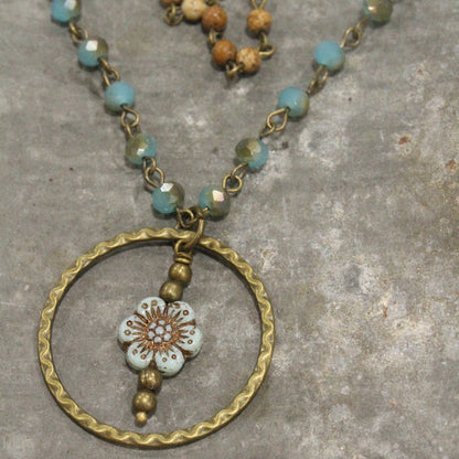 Picasso Wildflower Glass Bead Necklace: FREE SPIRIT DREAMER Series: Boho & Free-People loving styles.
