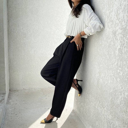 Loose Fit Short Pleated Long Sleeve Shirt—"Be A SHOW-Stopper"