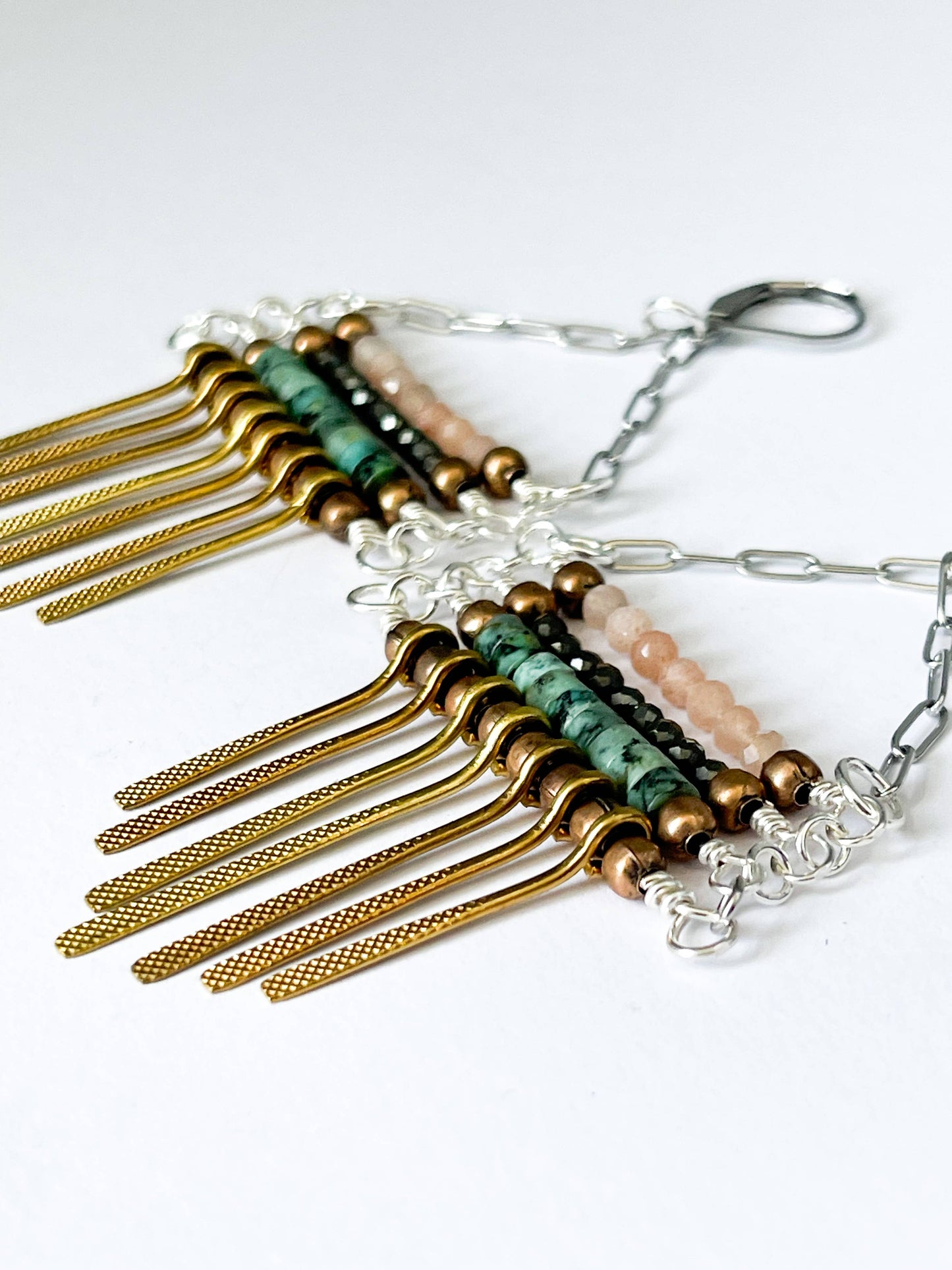 Montana Boho/Western Spirit Jewelry: Natural Stone and mixed metal earrings