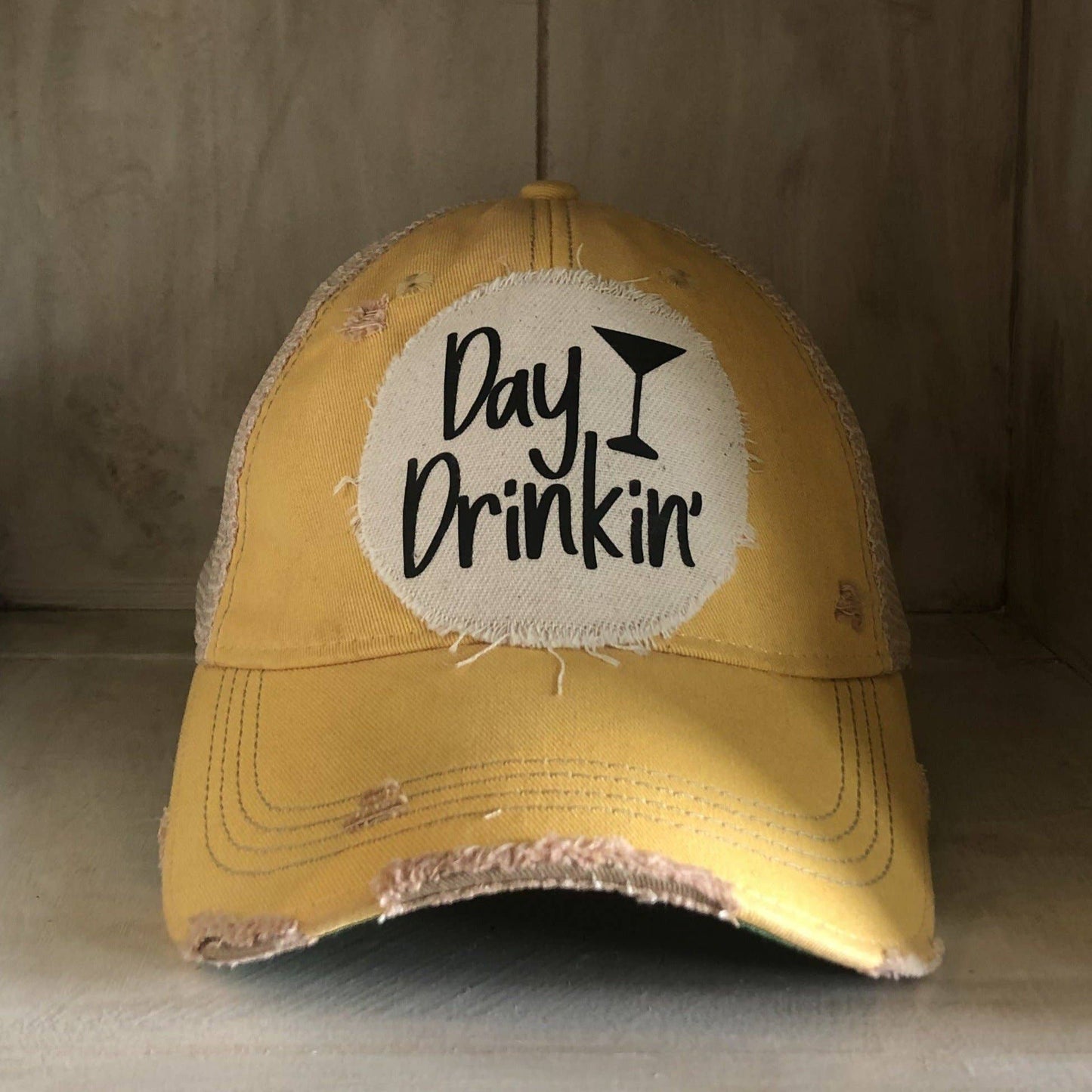 Yellowstone Trucker Hat Series: Day Drinkin Ball Cap, Distressed Hat, Weathered Hat