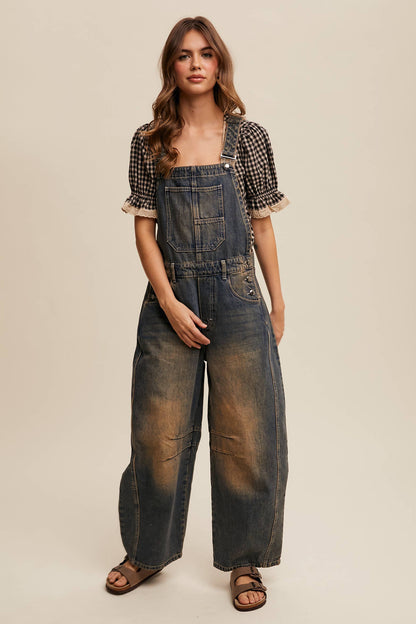 FREE SPIRIT DREAMER Series: Barrel Jean Denim Overall