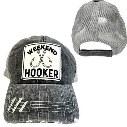WEEKEND HOOKER | FISHING | UNISEX HAT | DISTRESSED: Montana Boho Western Spirit Accessories: