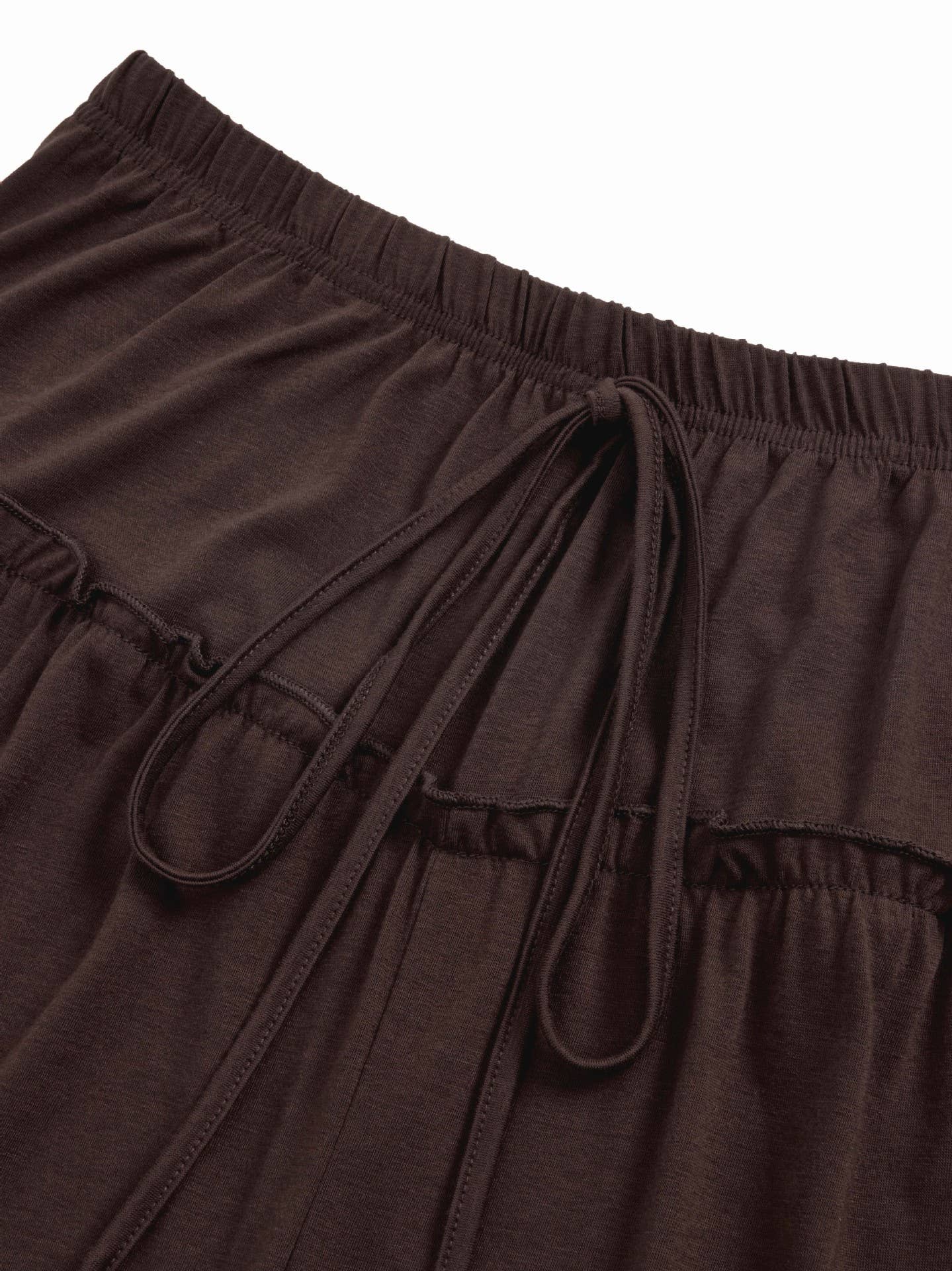 Ruffle Tiered Lace-Up Pants: Flirty Ruffle  & Light Weight—Montana Boho Western Spirit Fashion: