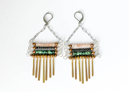 Montana Boho/Western Spirit Jewelry: Natural Stone and mixed metal earrings