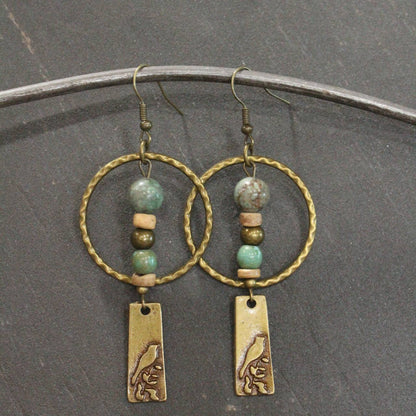 Songbird Singing Dangle Earrings: FREE SPIRIT DREAMER Series: Boho & Free-People loving styles.
