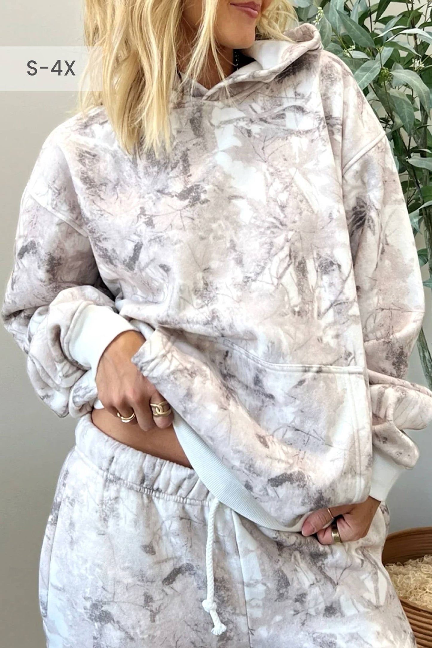 HOT—2026: CAMO-GIRL: Camo Plant Hooded Hoodie and Pants