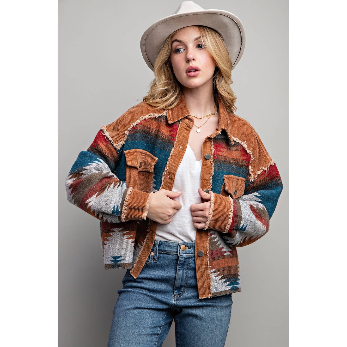 Montana Boho Western Spirit Fashion: AZTEC; COLORBLOCK; SHIRT JACKET