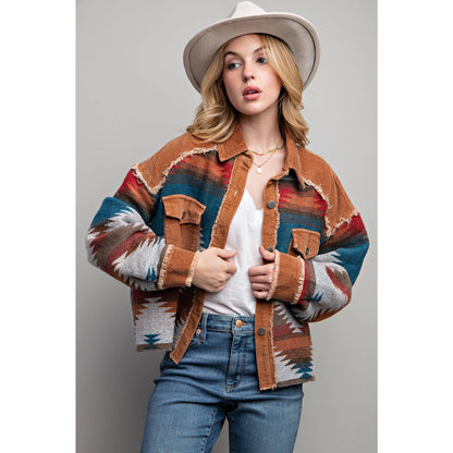 Montana Boho Western Spirit Fashion: AZTEC; COLORBLOCK; SHIRT JACKET