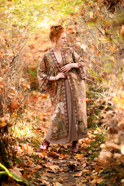 Dream Weaver Opera Duster Kimono Robe w/ Zodiac Signs