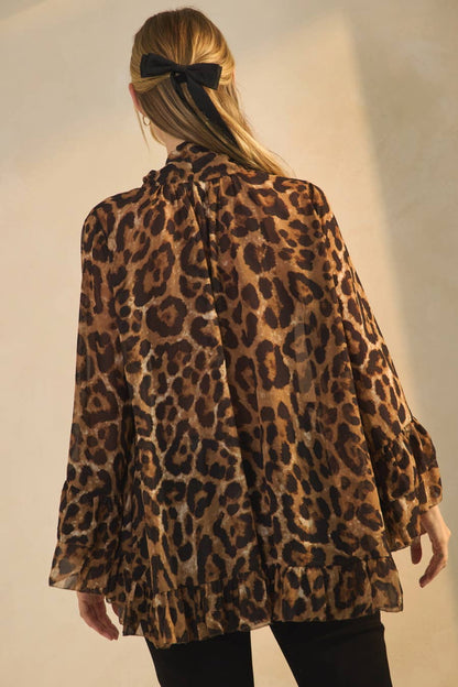 FREE SPIRIT DREAMER Series: Leopard Printed Chiffon Blouse