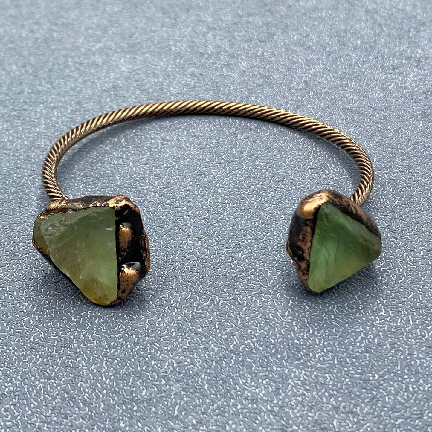 Rocky Mountain Spirit Jewelry: Vintage Natural Stone Retro Adjustable Cuff Bangle - CS