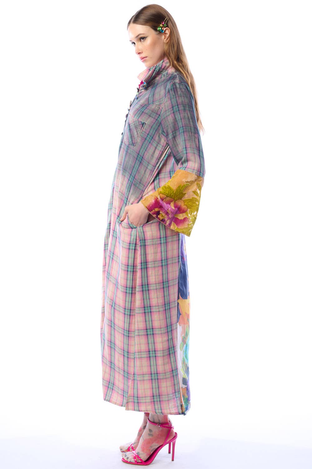 BoHO Fashion: Wendall Pink Plaid Duster— FREE SPIRIT DREAMER Series: Boho & Free-People loving styles.