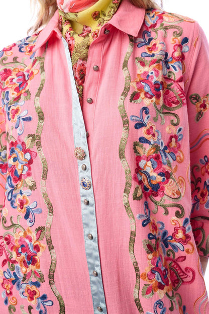 Beauty Mark Maxi Duster- Rose | Floral Duster | Spring Dress