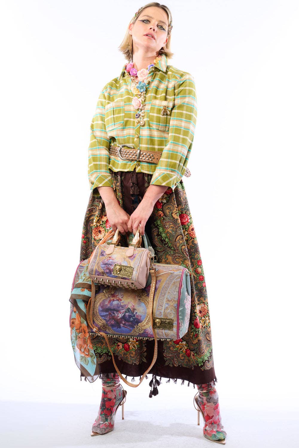Boho Fashion:  Be the showstopper: Beatrice Maxi Shirt-Olive; Floral Shirt Duster