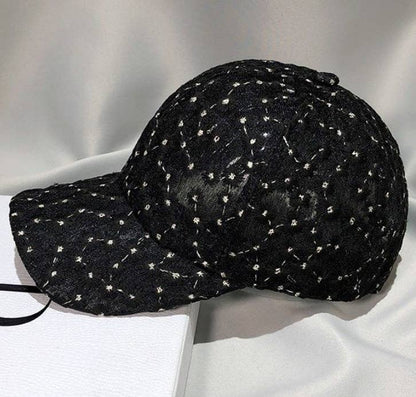 Boho Lace Mesh Cap Daisy Floral Baseball Cap