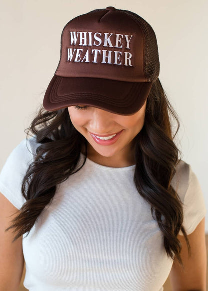 Montana Boho Western Spirit Hat: Brown Whiskey Weather Trucker Hat