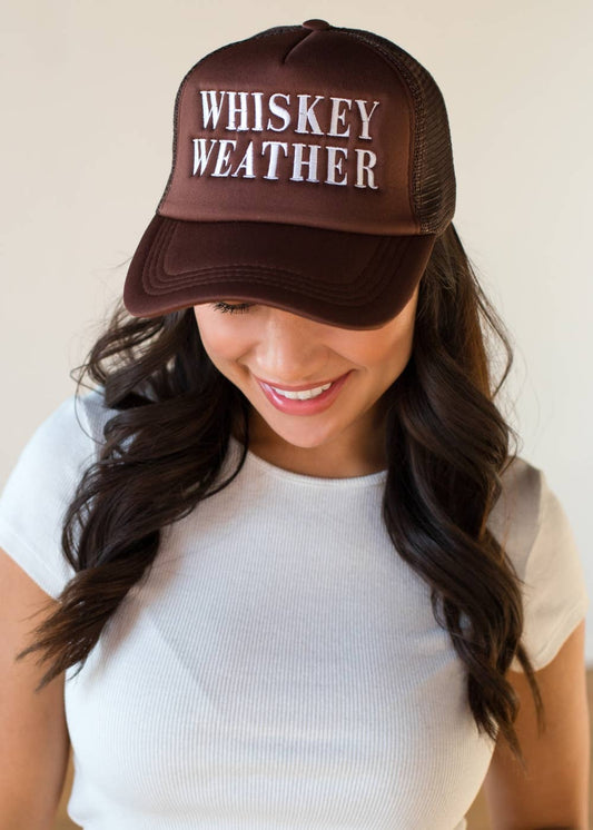 Montana Boho Western Spirit Hat: Brown Whiskey Weather Trucker Hat