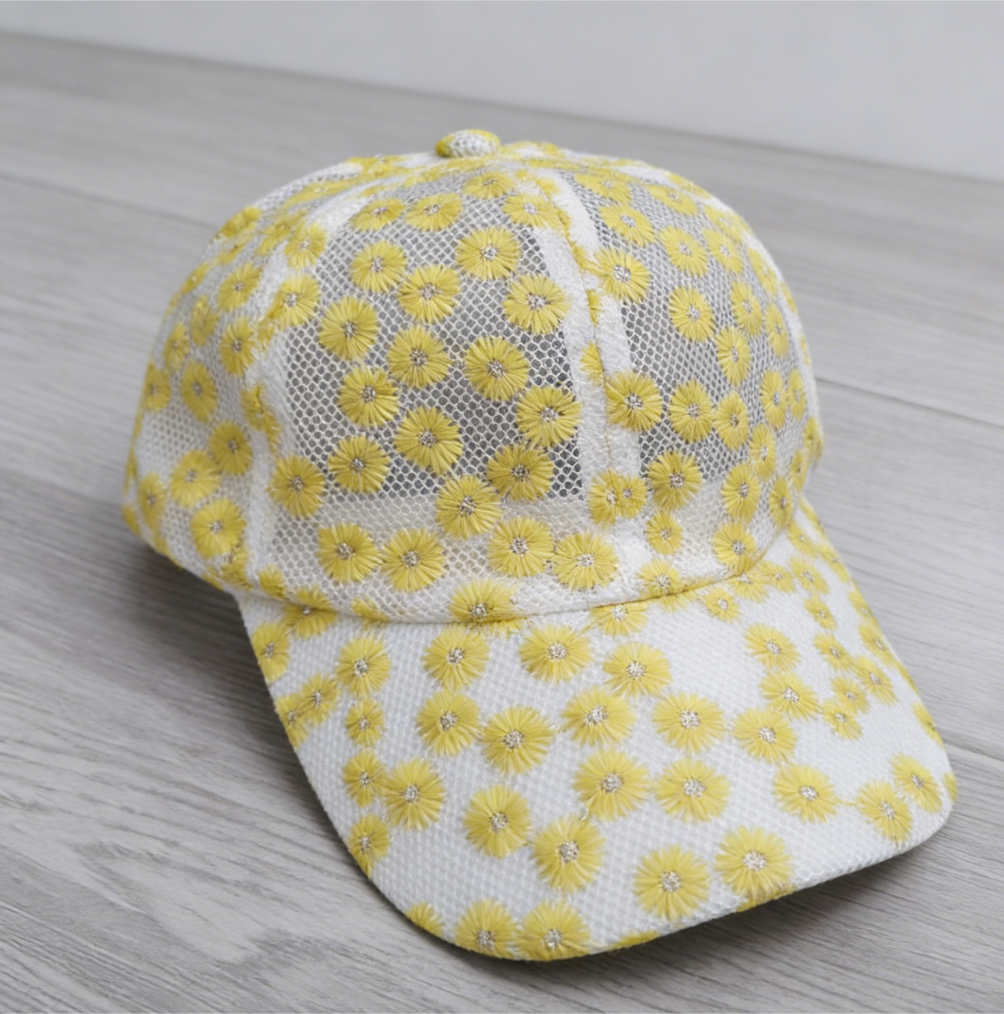 Boho Lace Mesh Cap Daisy Floral Baseball Cap