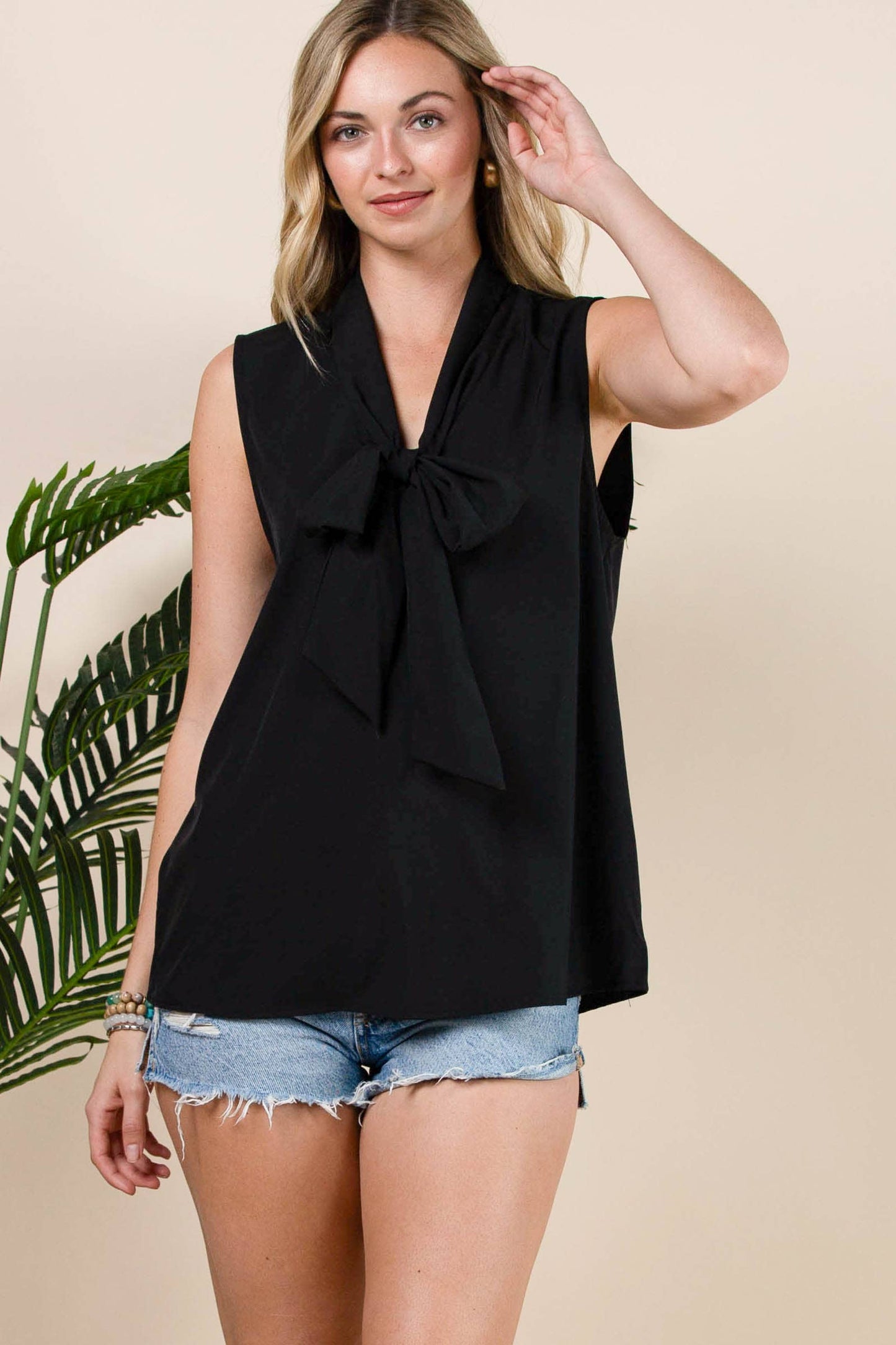 FREE SPIRIT DREAMER Series: Boho & Free-People loving styles. MAY FRONT TIE SLEEVELESS WOVEN BLOUSE