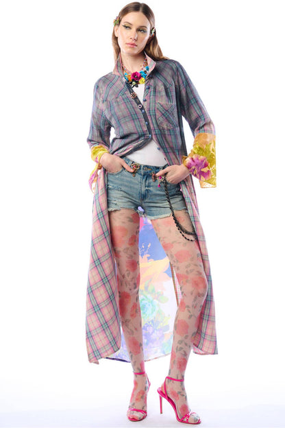BoHO Fashion: Wendall Pink Plaid Duster— FREE SPIRIT DREAMER Series: Boho & Free-People loving styles.