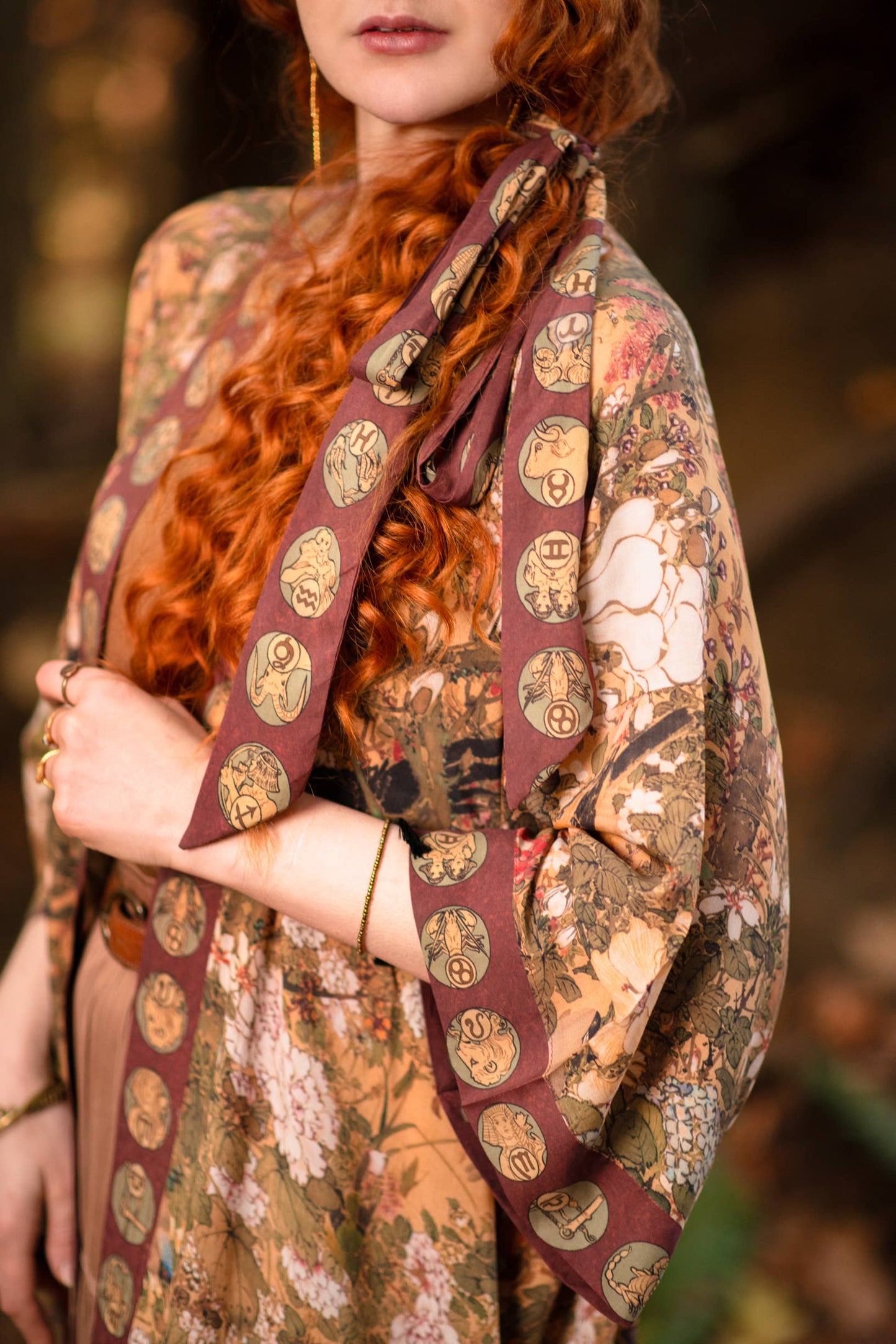 Dream Weaver Opera Duster Kimono Robe w/ Zodiac Signs
