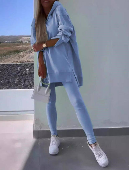 Casual Wanderer COMFY Series: Solid Hoodie and Leggings Set