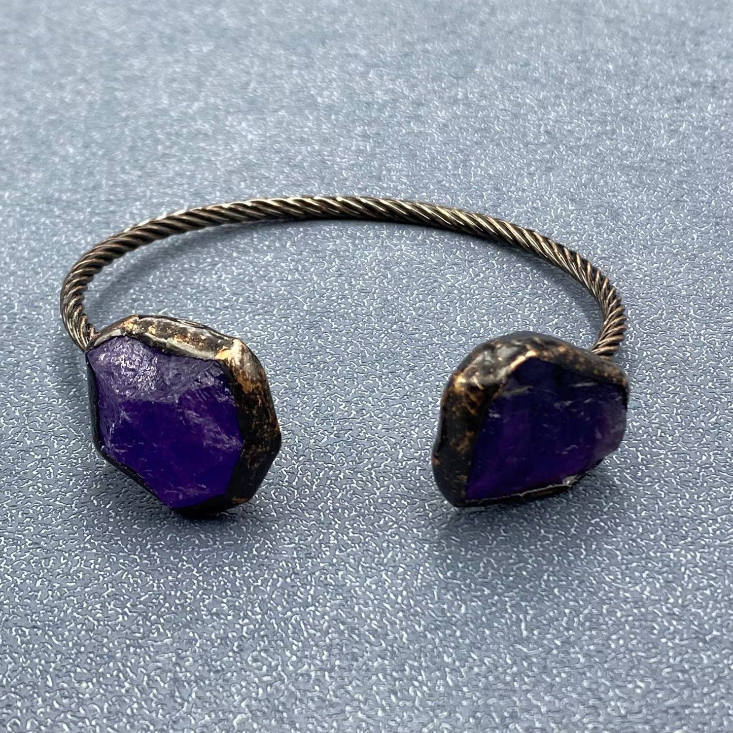 Rocky Mountain Spirit Jewelry: Vintage Natural Stone Retro Adjustable Cuff Bangle - CS