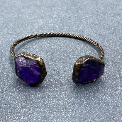 Rocky Mountain Spirit Jewelry: Vintage Natural Stone Retro Adjustable Cuff Bangle - CS