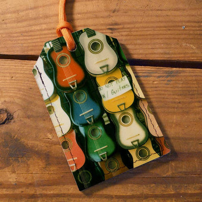 Leather Luggage Tag: Guitars