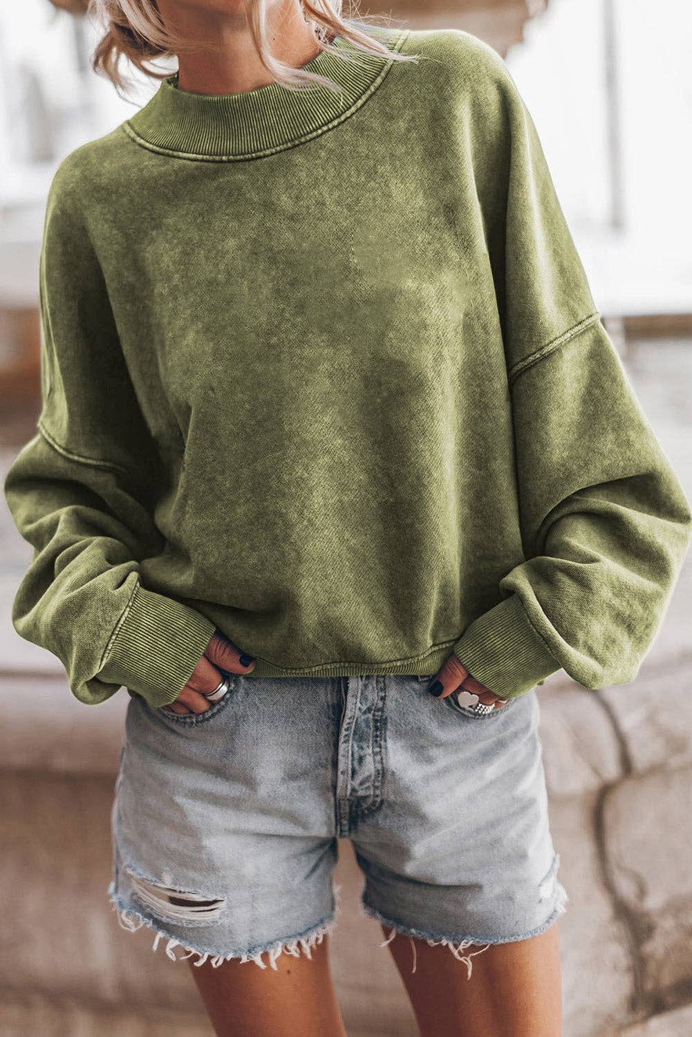 Casual Wanderer COMFY Series: Washed Drop Shoulder Sweatshirt
