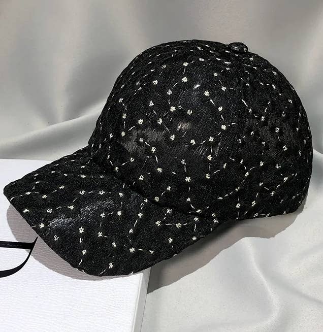 Boho Lace Mesh Cap Daisy Floral Baseball Cap