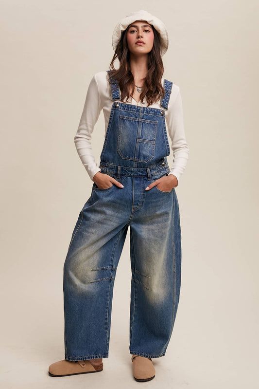 FREE SPIRIT DREAMER Series: Barrel Jean Denim Overall