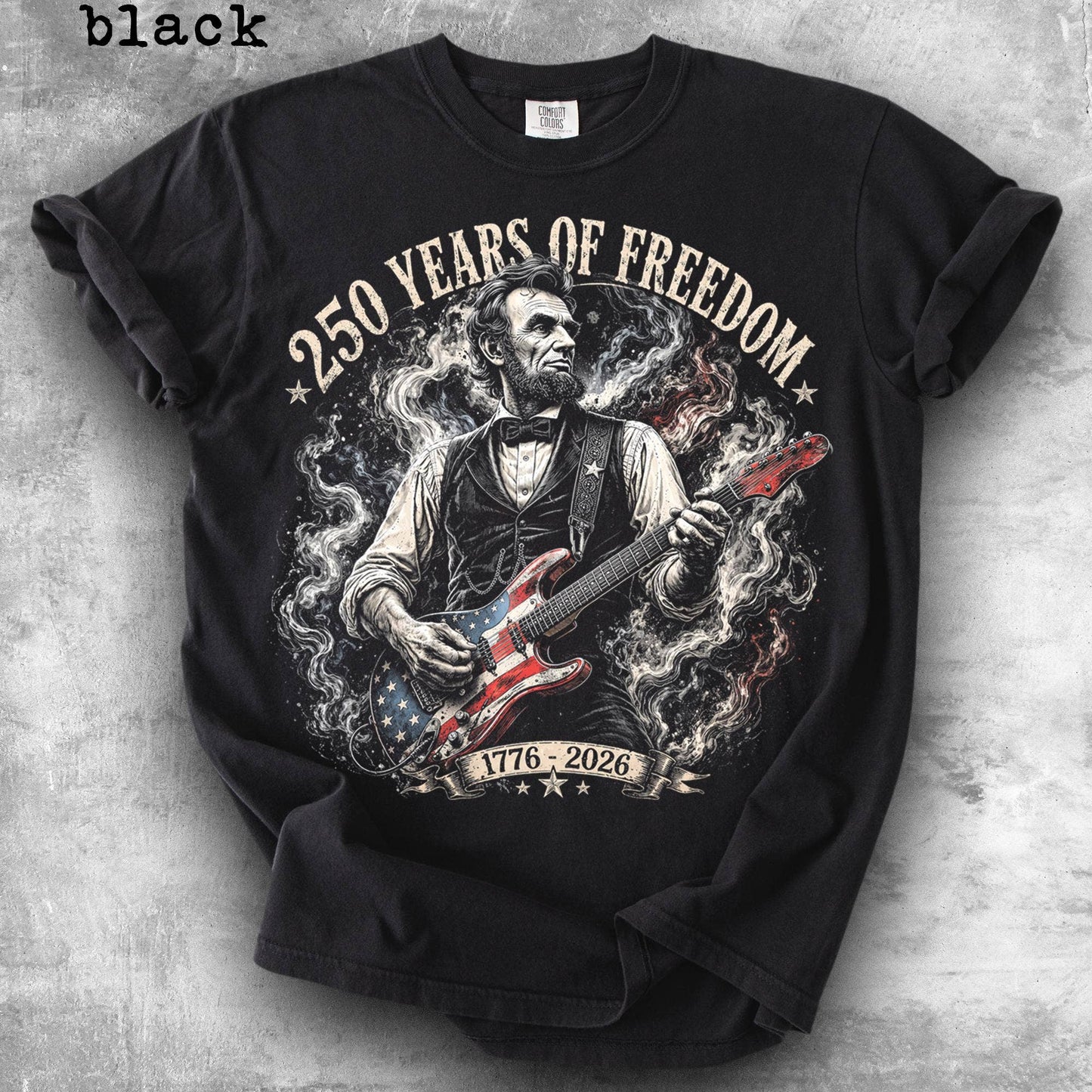 Comfort Colors Abraham Lincoln Playing Electric Guitar Shirt