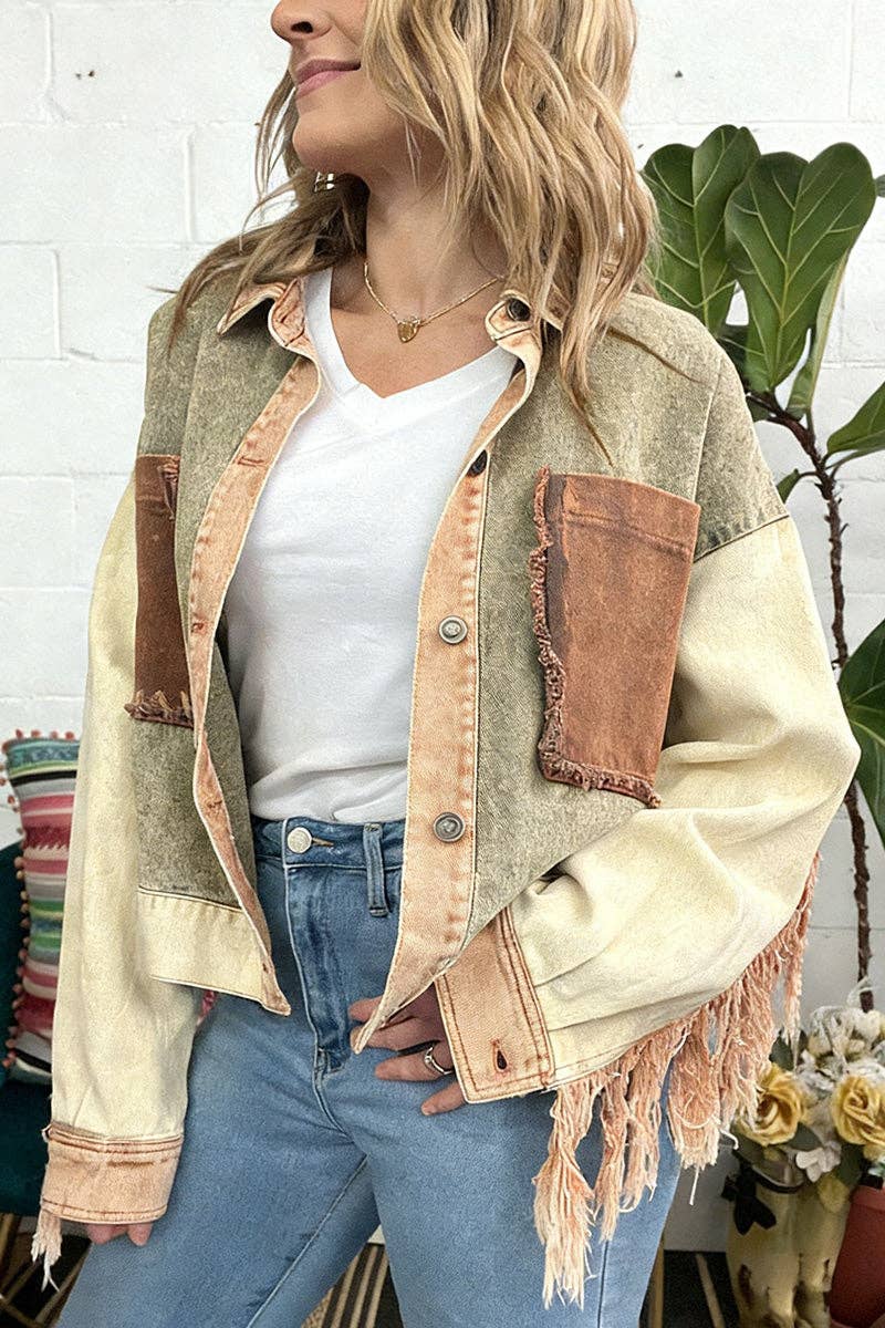 Montana Boho Western Spirit Fashion:&nbsp;Stylish Patchwork Denim Jacket
