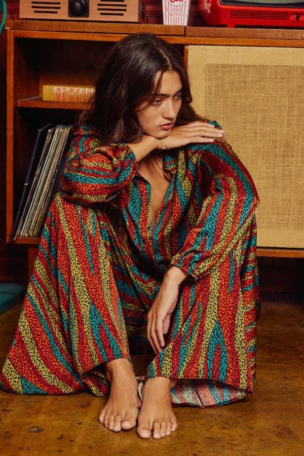 Montana Boho Western Spirit Fashion: Multi Color Long Sleeve Shirt Blouse