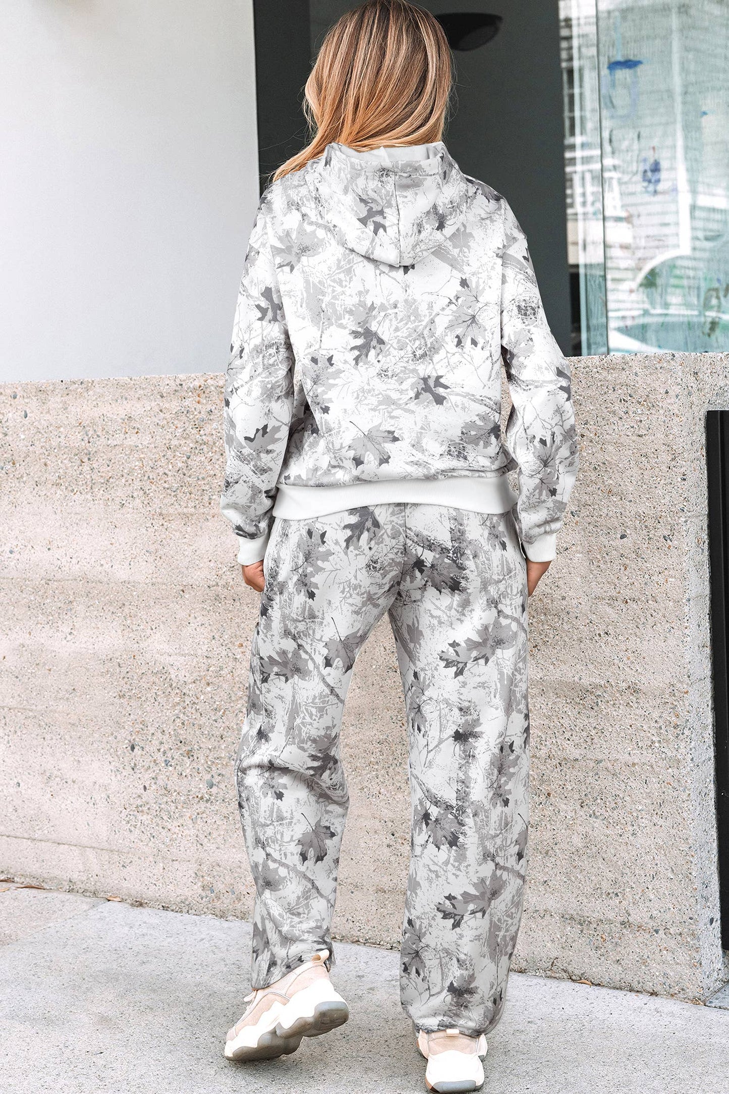 HOT—2026: CAMO-GIRL: Camo Plant Hooded Hoodie and Pants