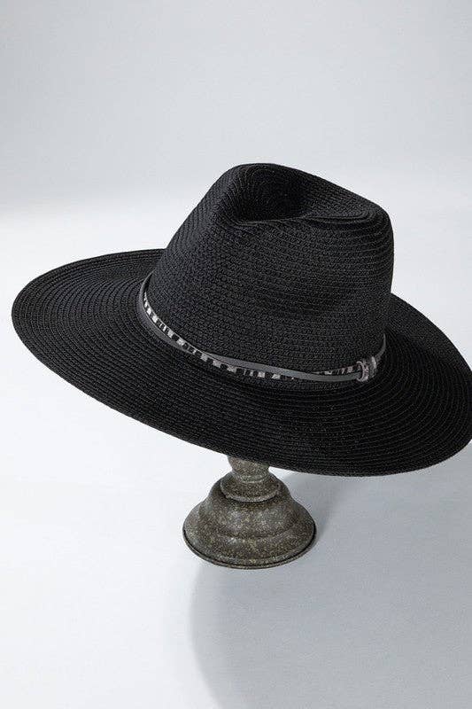 Panama Hat with Double Trim: Montana Boho Western Spirit Accessories