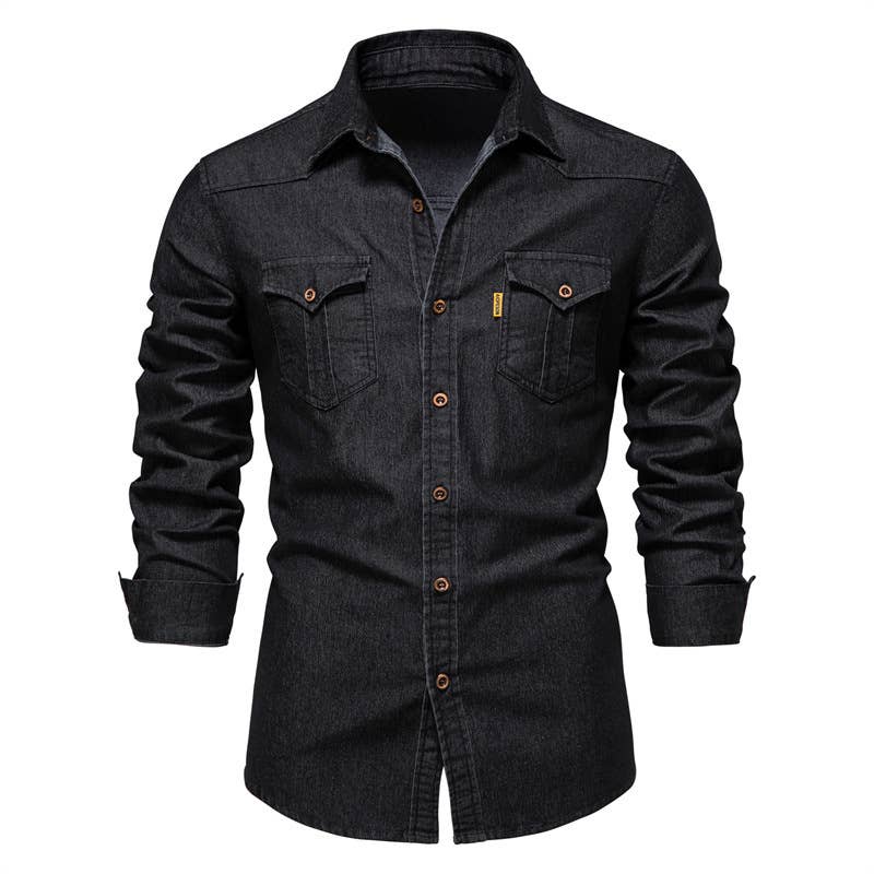 Boyfriend Western vintage relaxed fit denim shirt